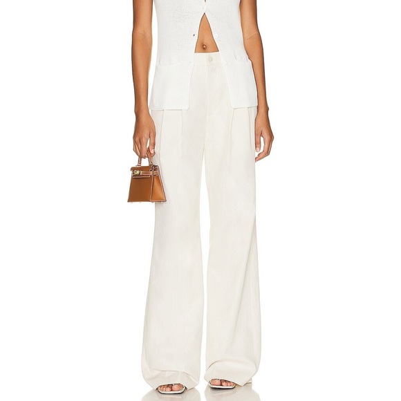 NWT NILI LOTAN Flavie Pant in Ivory size 4 - Picture 1 of 9